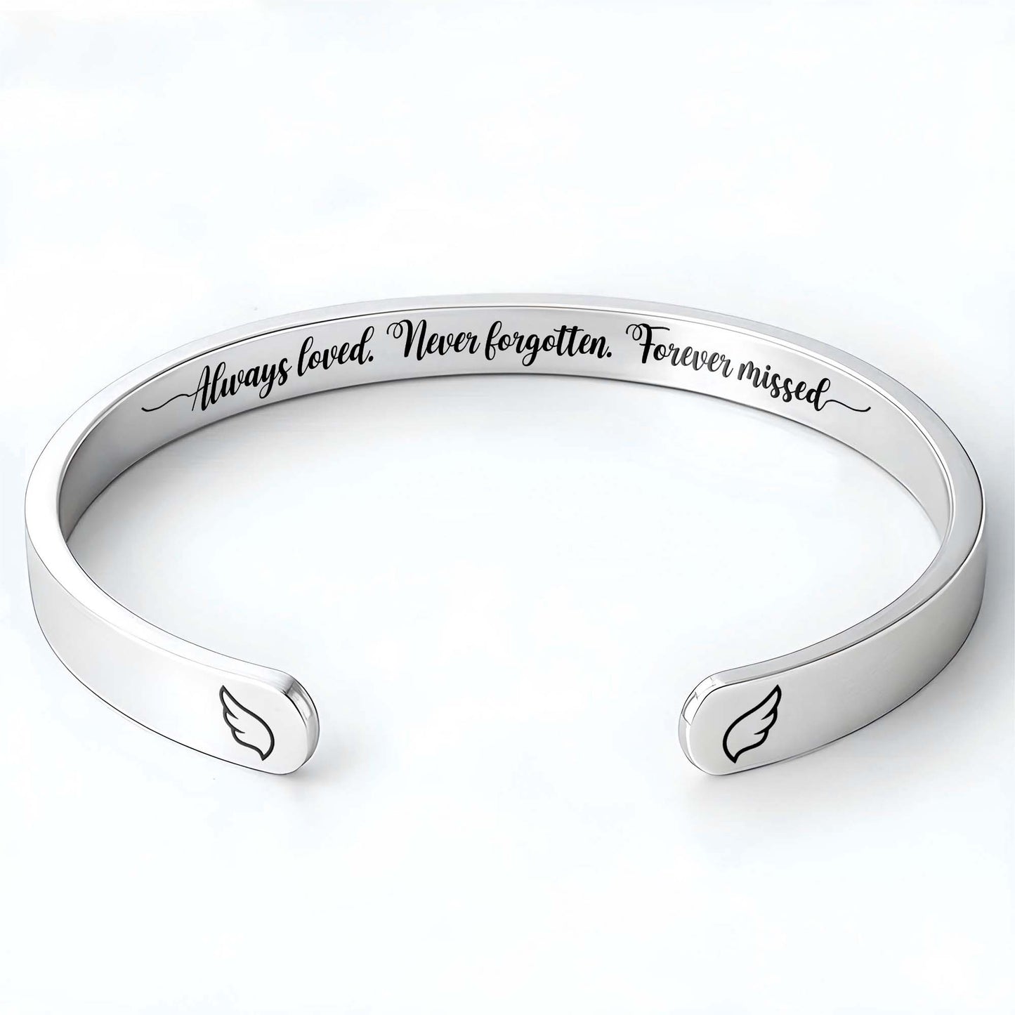 Always Loved Never Forgotten Forever Missed Wings Bracelet