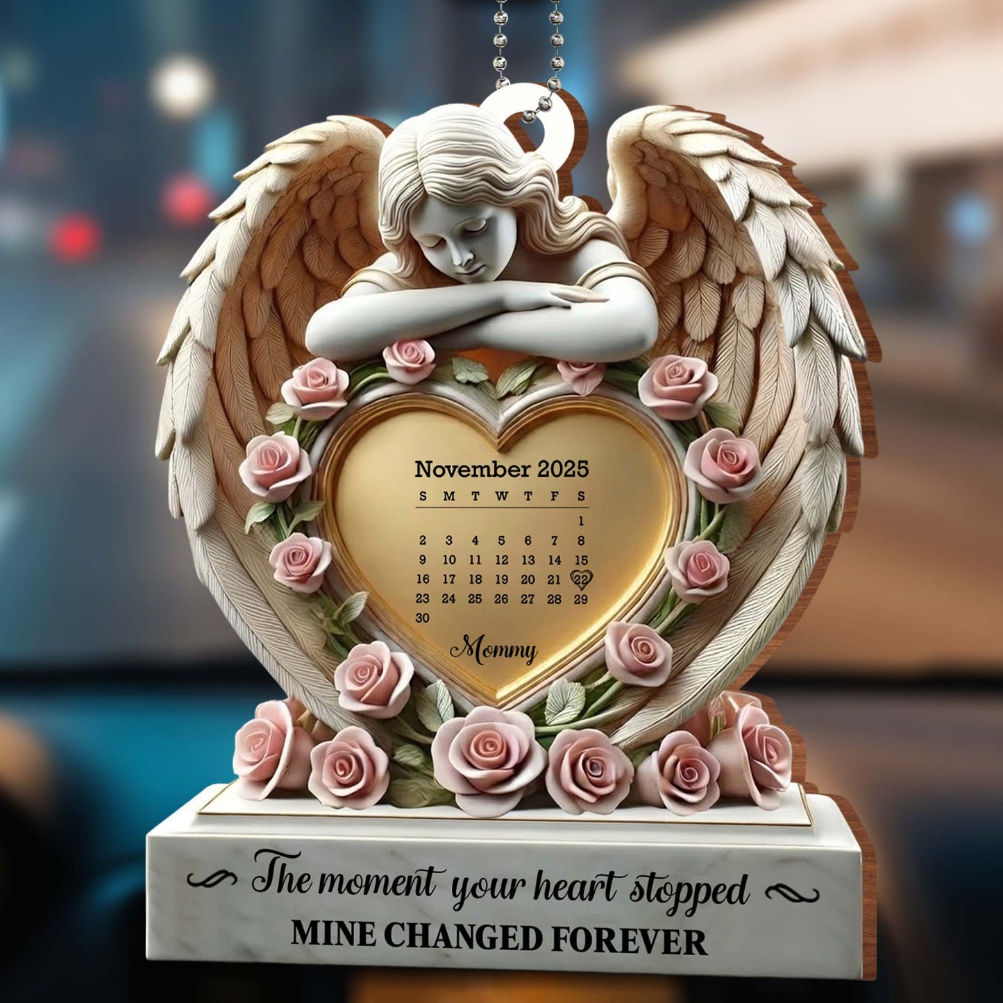 The Moment Your Heart Stopped, Angel & Roses Ornament