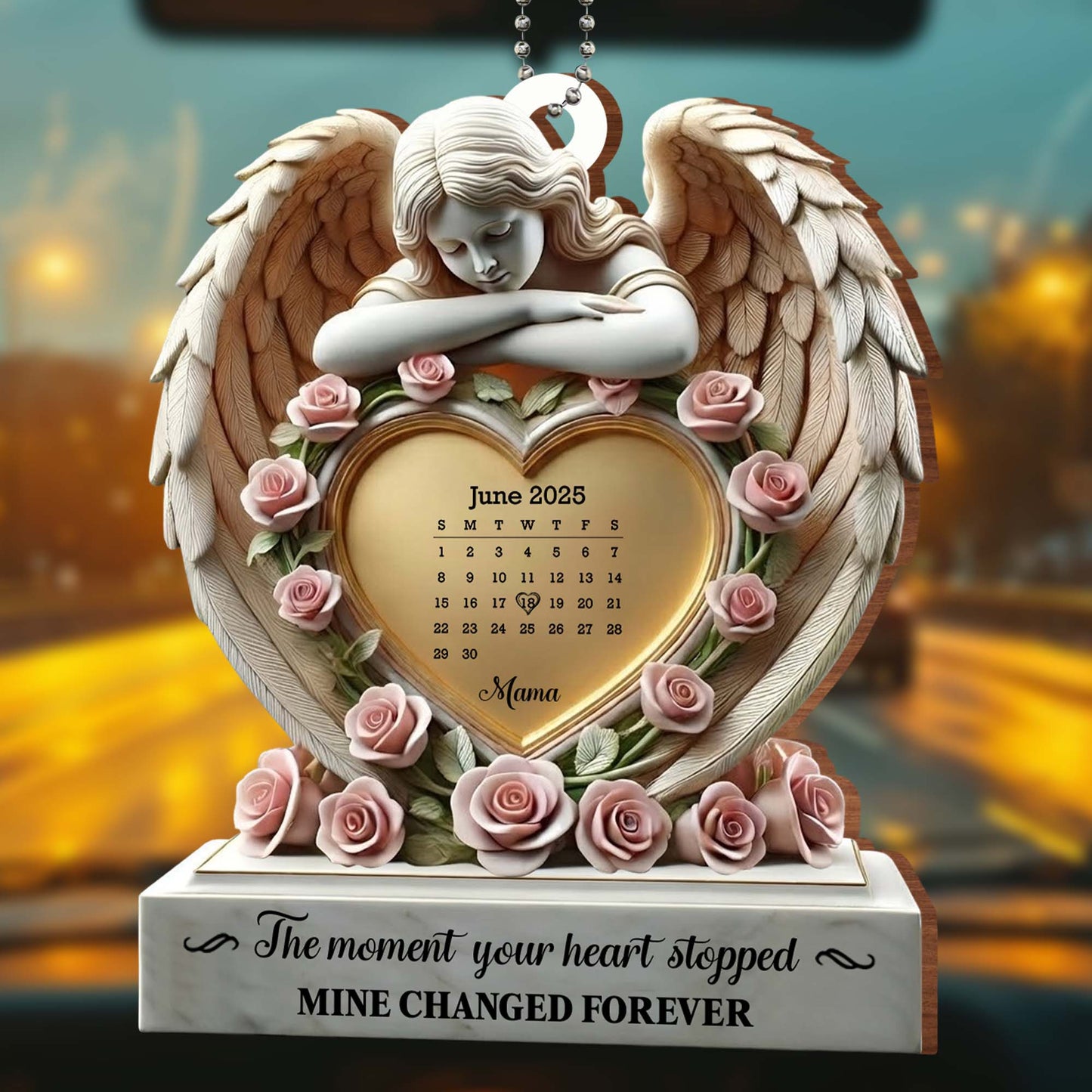The Moment Your Heart Stopped, Angel & Roses Ornament