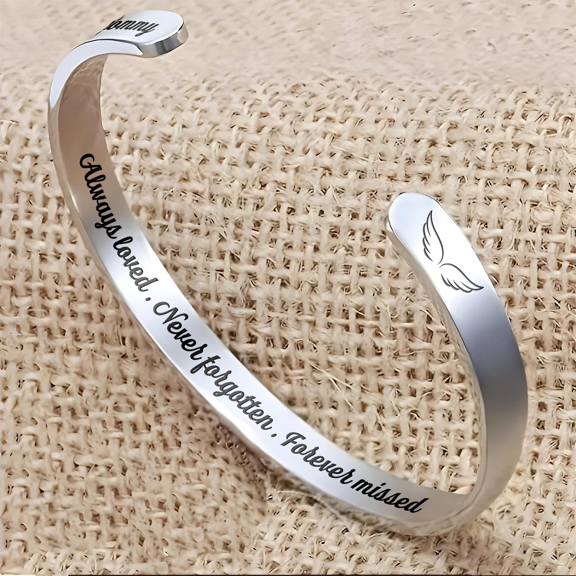 Always Loved, Angel Wings Memorial Bracelet
