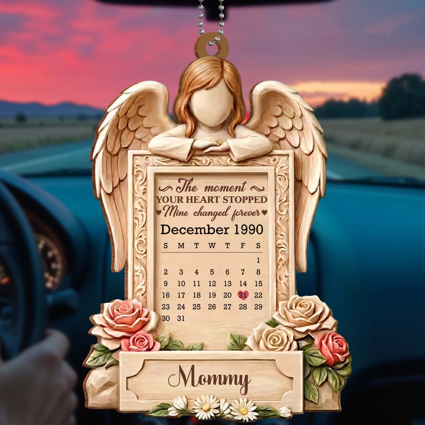 The Moment Your Heart Stopped, Angel and Roses Ornament