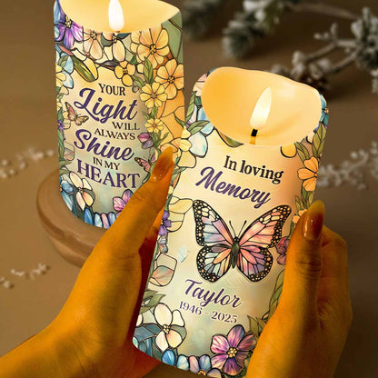 In Loving Memory Your Light Will Always Shine In My Heart Butterfly Flower