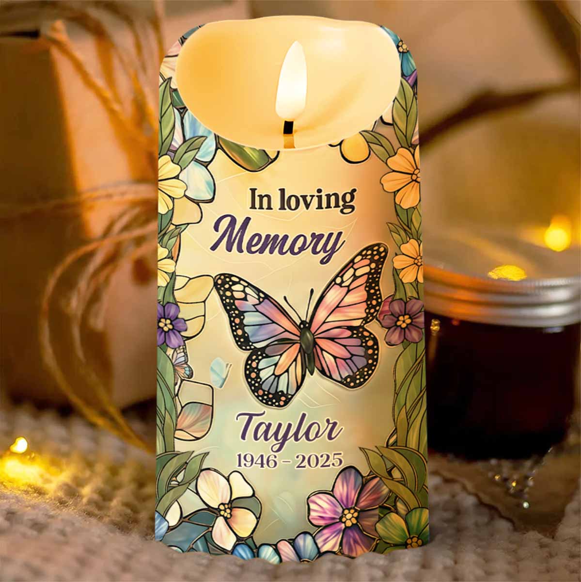 In Loving Memory Your Light Will Always Shine In My Heart Butterfly Flower