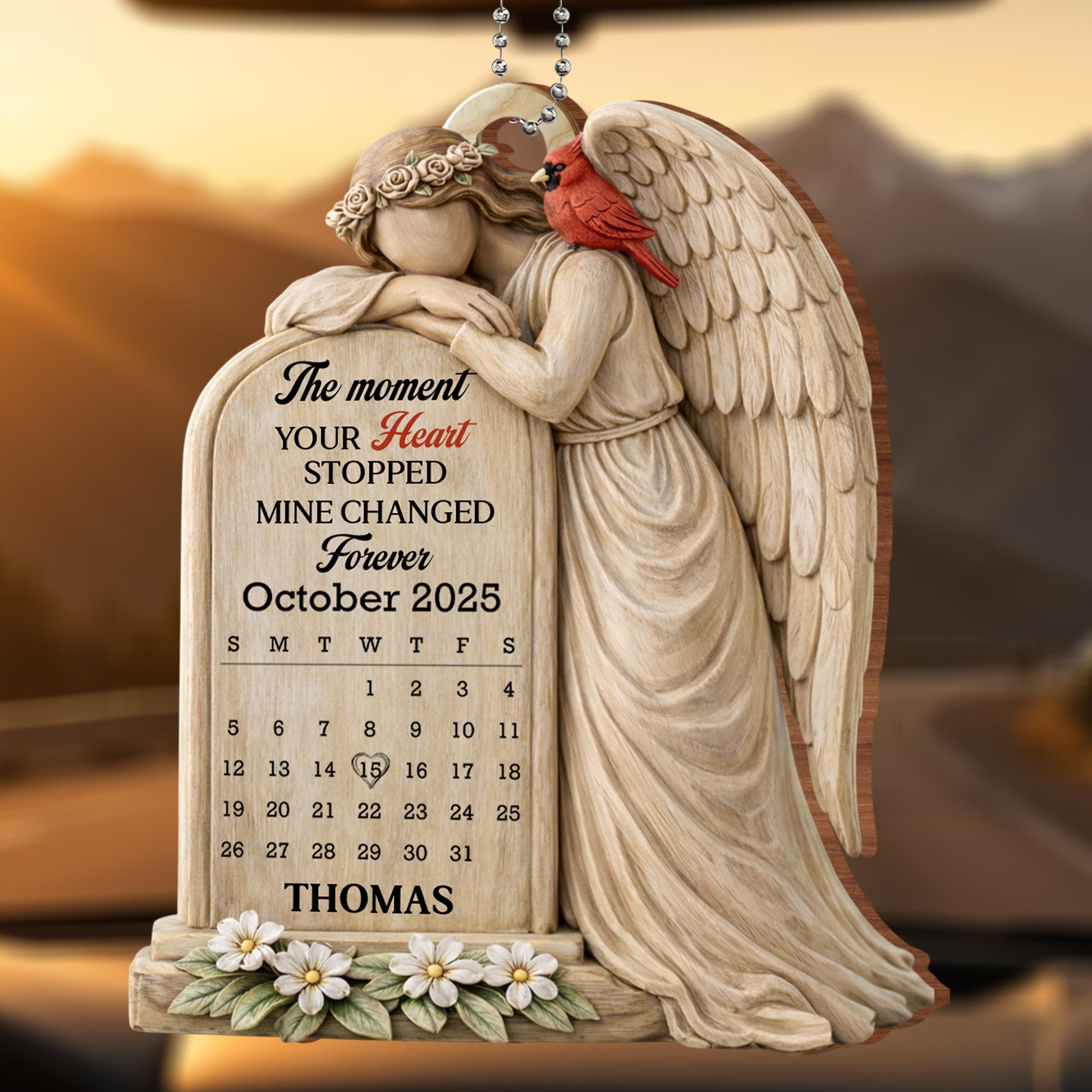 The Moment Your Heart Stopped, Angel And Cardinal Memorial Ornament