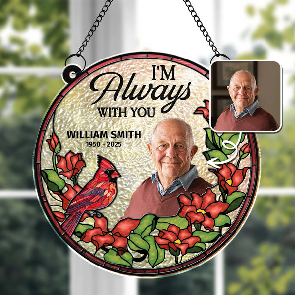 I'm Always With You Memorial Cardinal and Red Flowers