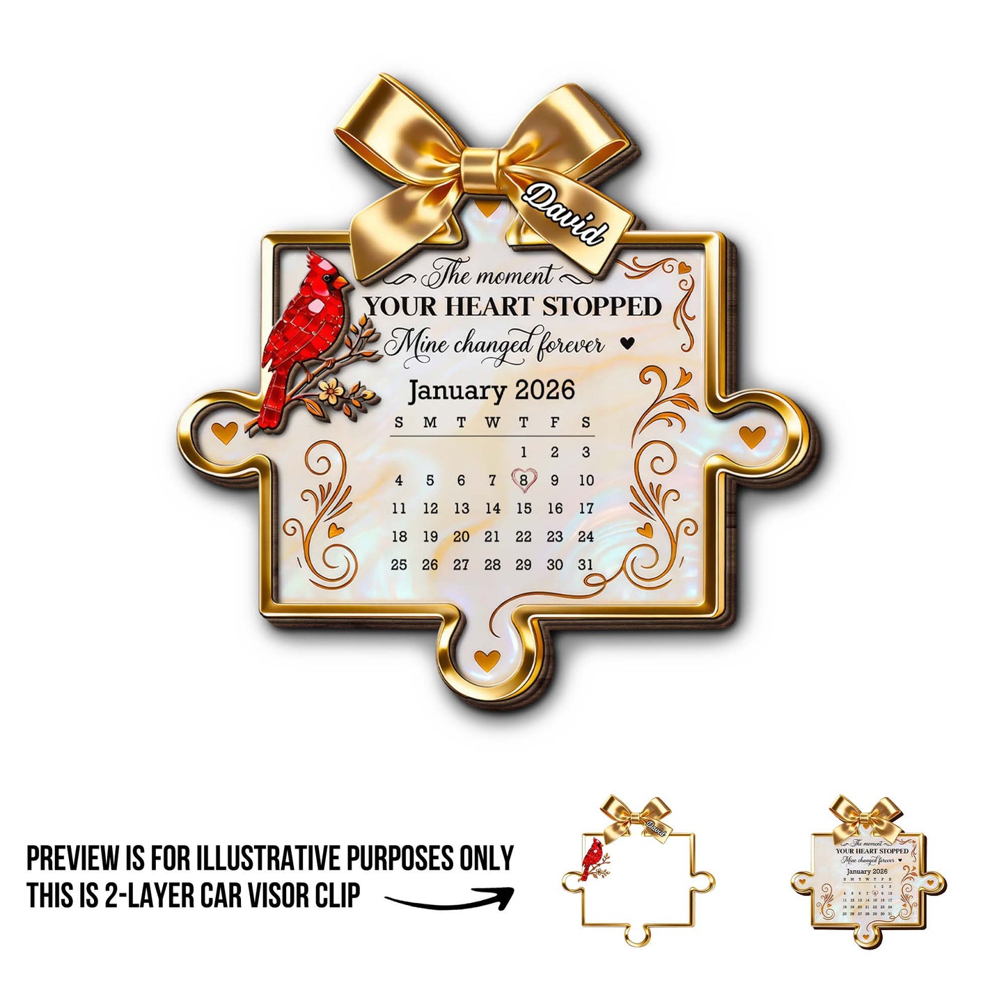 The Moment Your Heart Stopped, Memorial Cardinal Puzzle Piece