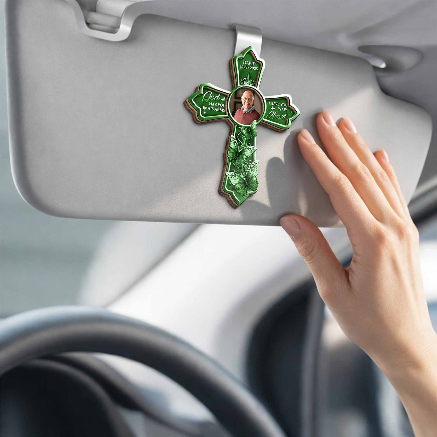 God Has You In His Arms, I Have You In My Heart Cross With Butterflies