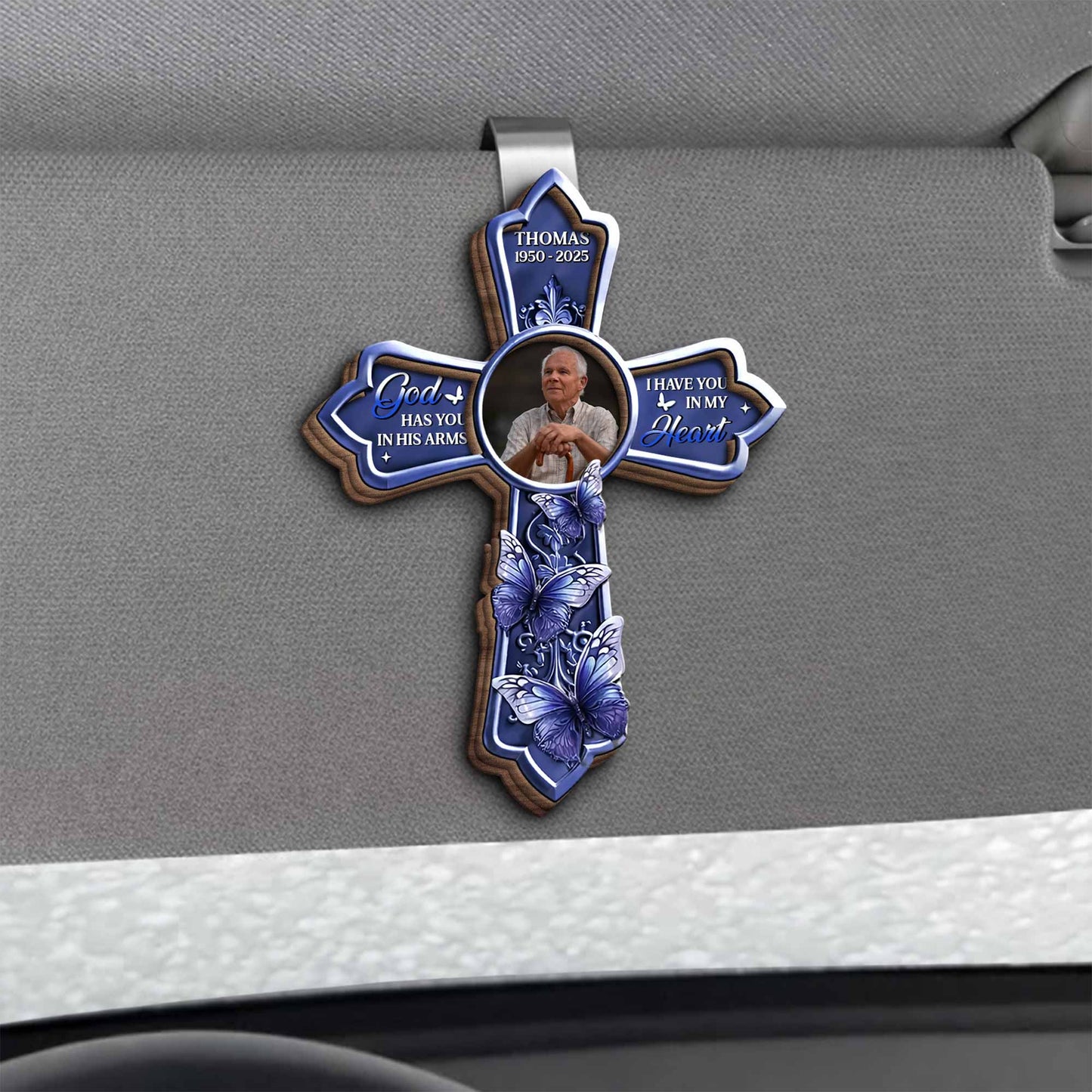 God Has You In His Arms, I Have You In My Heart Cross With Butterflies