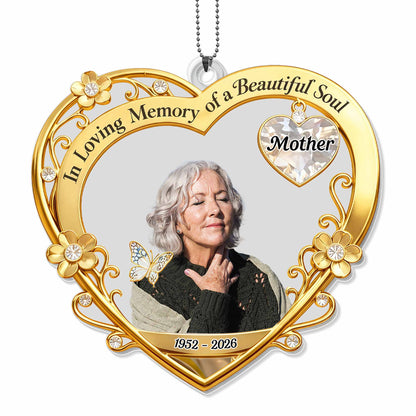 In Loving Memory of a Beautiful Soul, Heart With Flowers and Butterfly