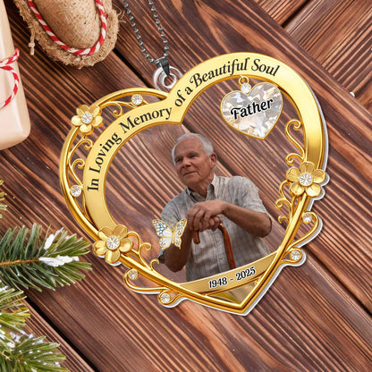 In Loving Memory of a Beautiful Soul, Heart With Flowers and Butterfly