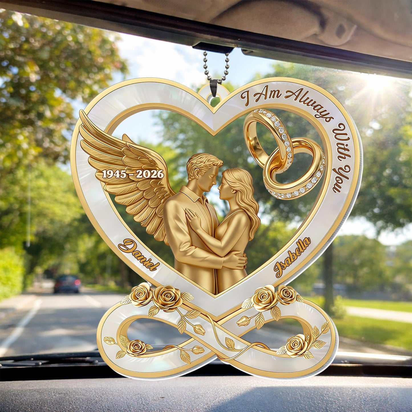 I Am Always With You Angel Wing Couple And Wedding Rings Heart