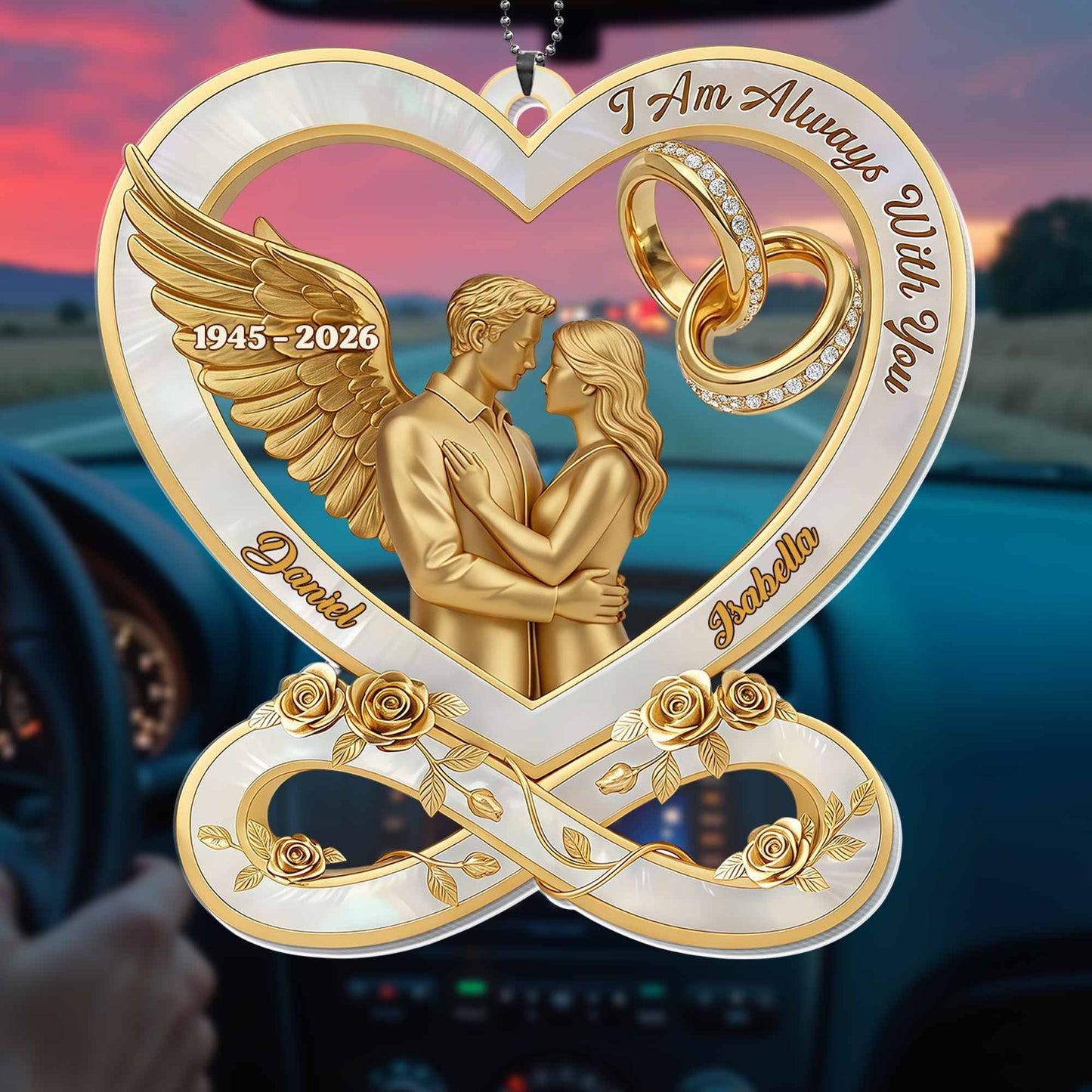 I Am Always With You Angel Wing Couple And Wedding Rings Heart