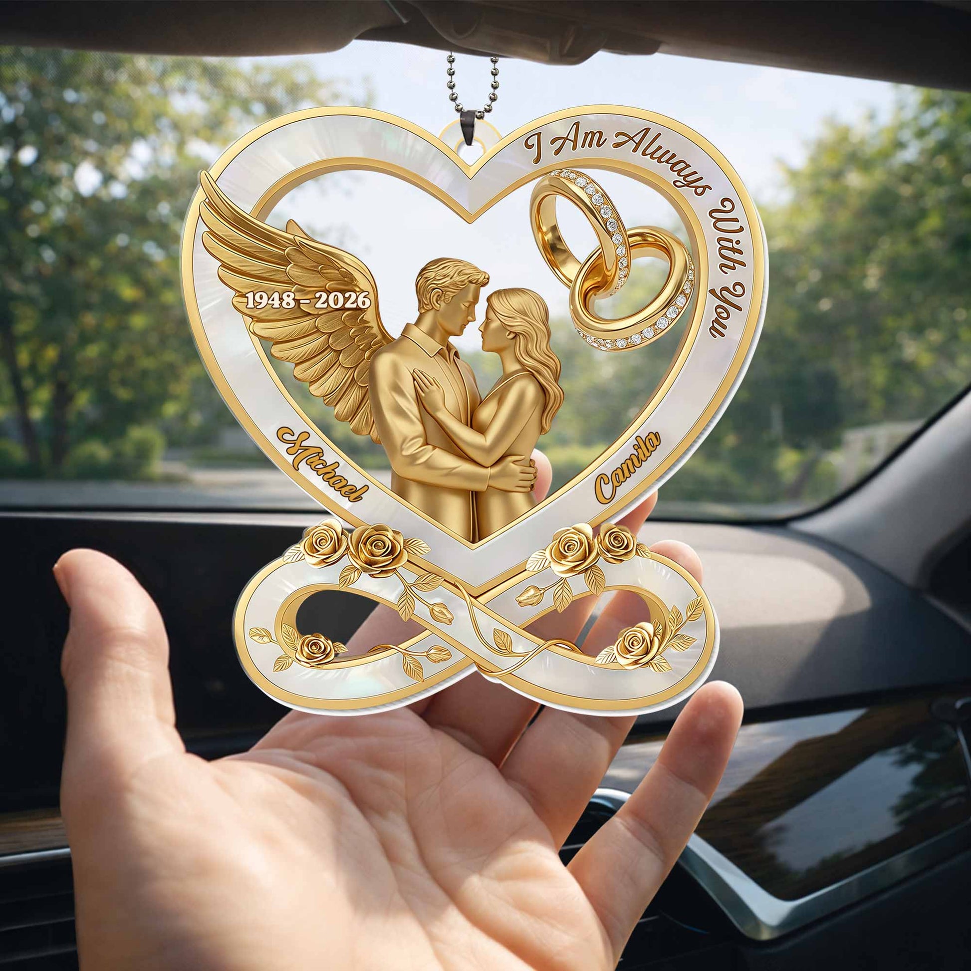 I Am Always With You Angel Wing Couple And Wedding Rings Heart