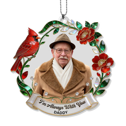 Im Always With You Cardinal And Red Flowers Wreath