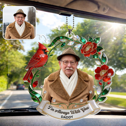 Im Always With You Cardinal And Red Flowers Wreath