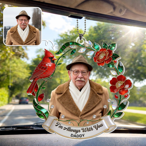 Im Always With You Cardinal And Red Flowers Wreath