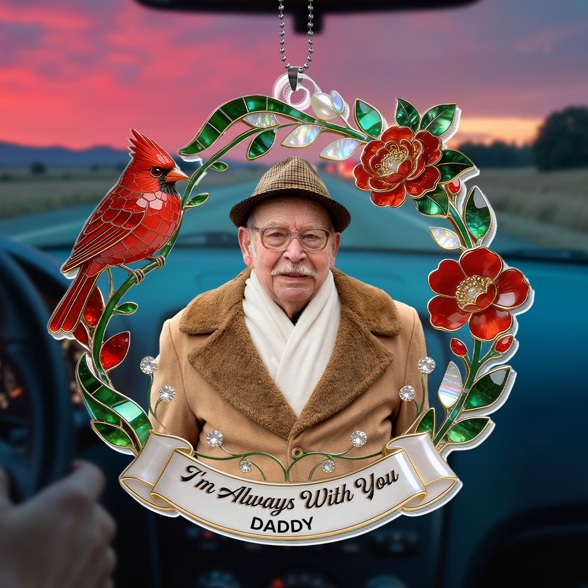 Im Always With You Cardinal And Red Flowers Wreath