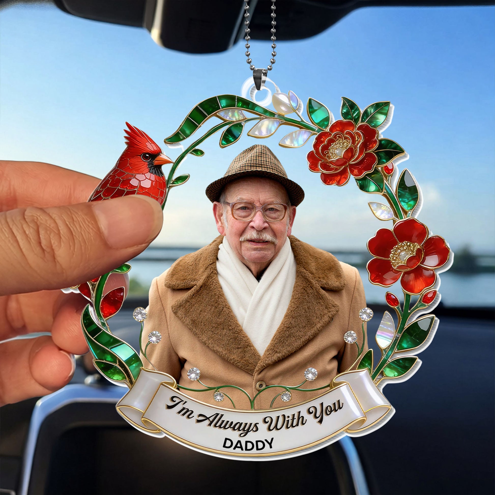 Im Always With You Cardinal And Red Flowers Wreath