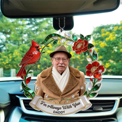 Im Always With You Cardinal And Red Flowers Wreath