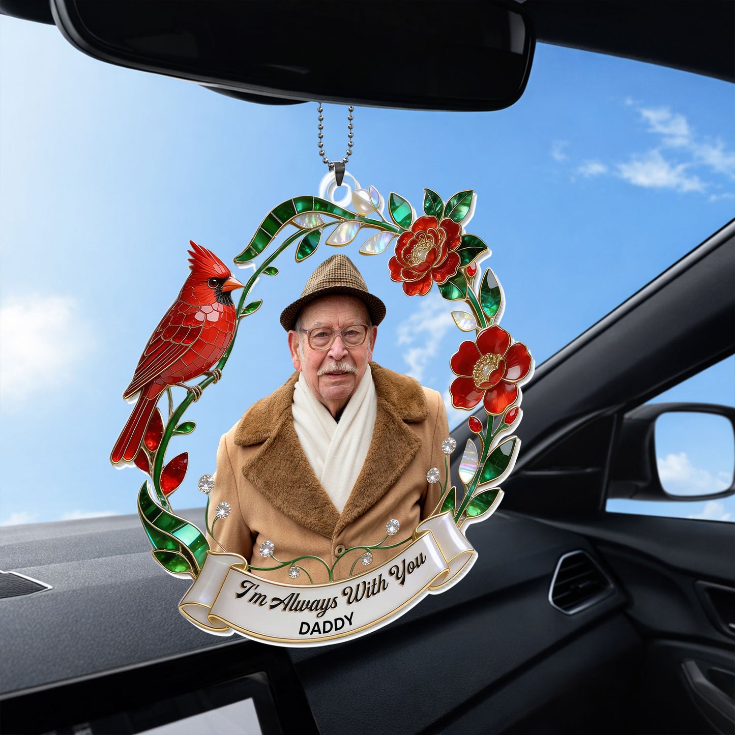 Im Always With You Cardinal And Red Flowers Wreath