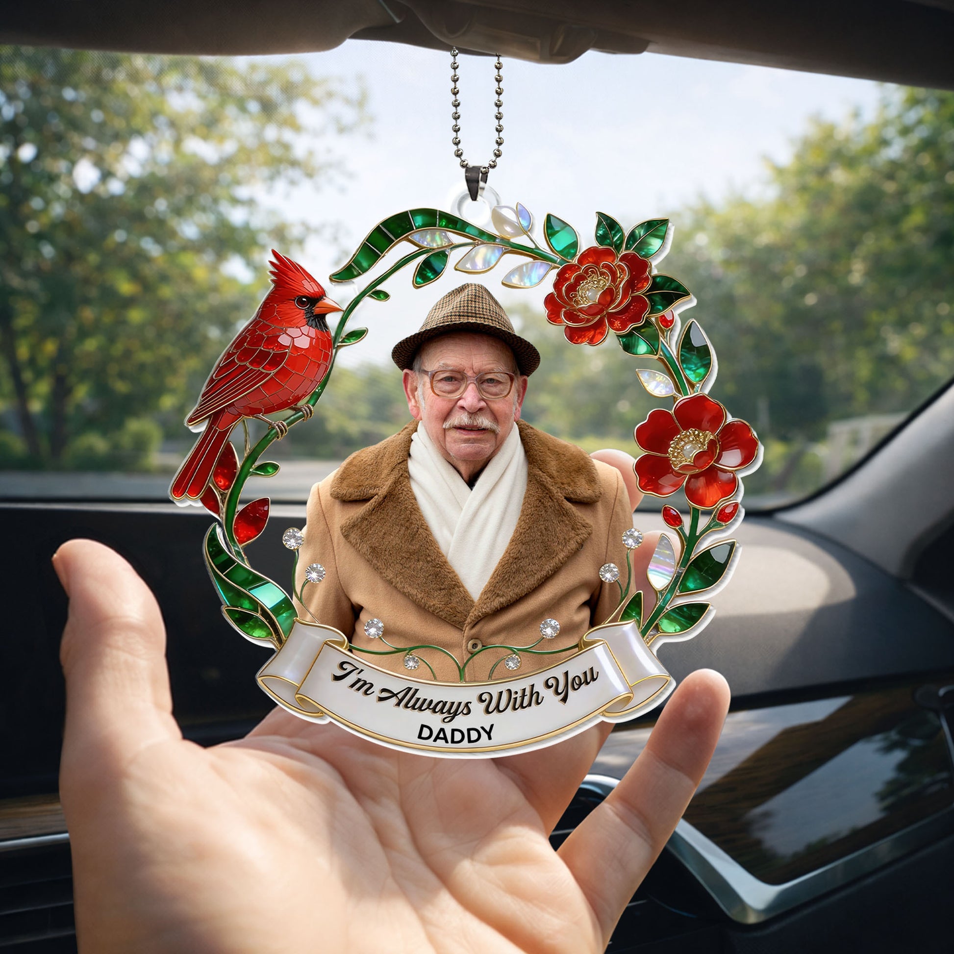 Im Always With You Cardinal And Red Flowers Wreath