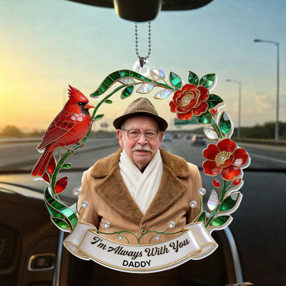 Im Always With You Cardinal And Red Flowers Wreath