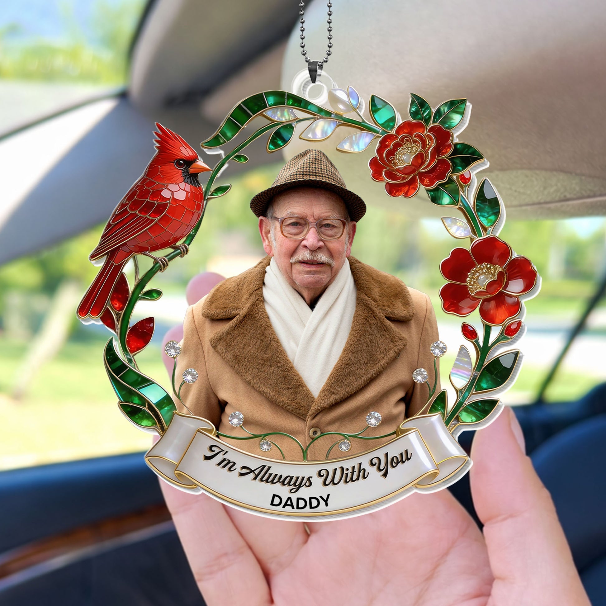 Im Always With You Cardinal And Red Flowers Wreath