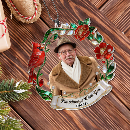 Im Always With You Cardinal And Red Flowers Wreath