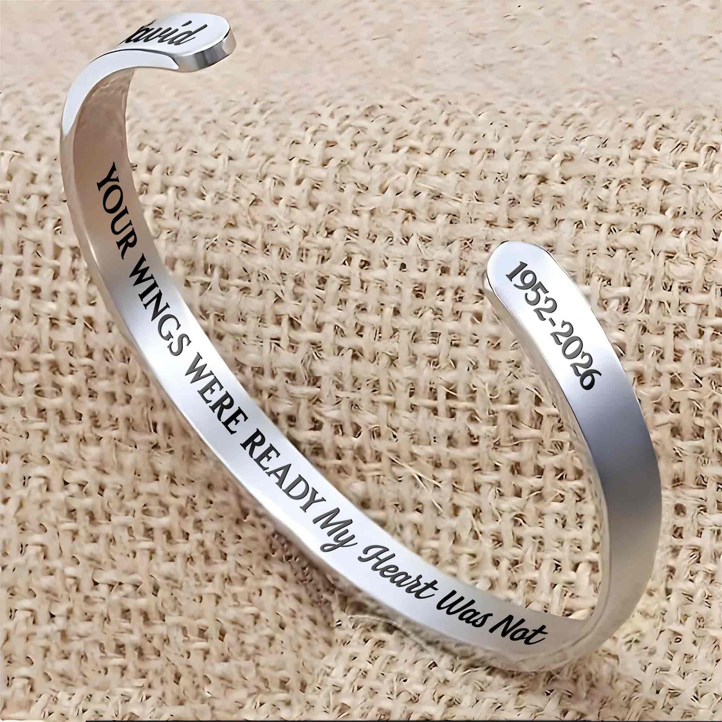 Your Wings Were Ready My Heart Was Not Hummingbird Memorial - Personalized Custom Bracelet Cuff - HME543_BCUF