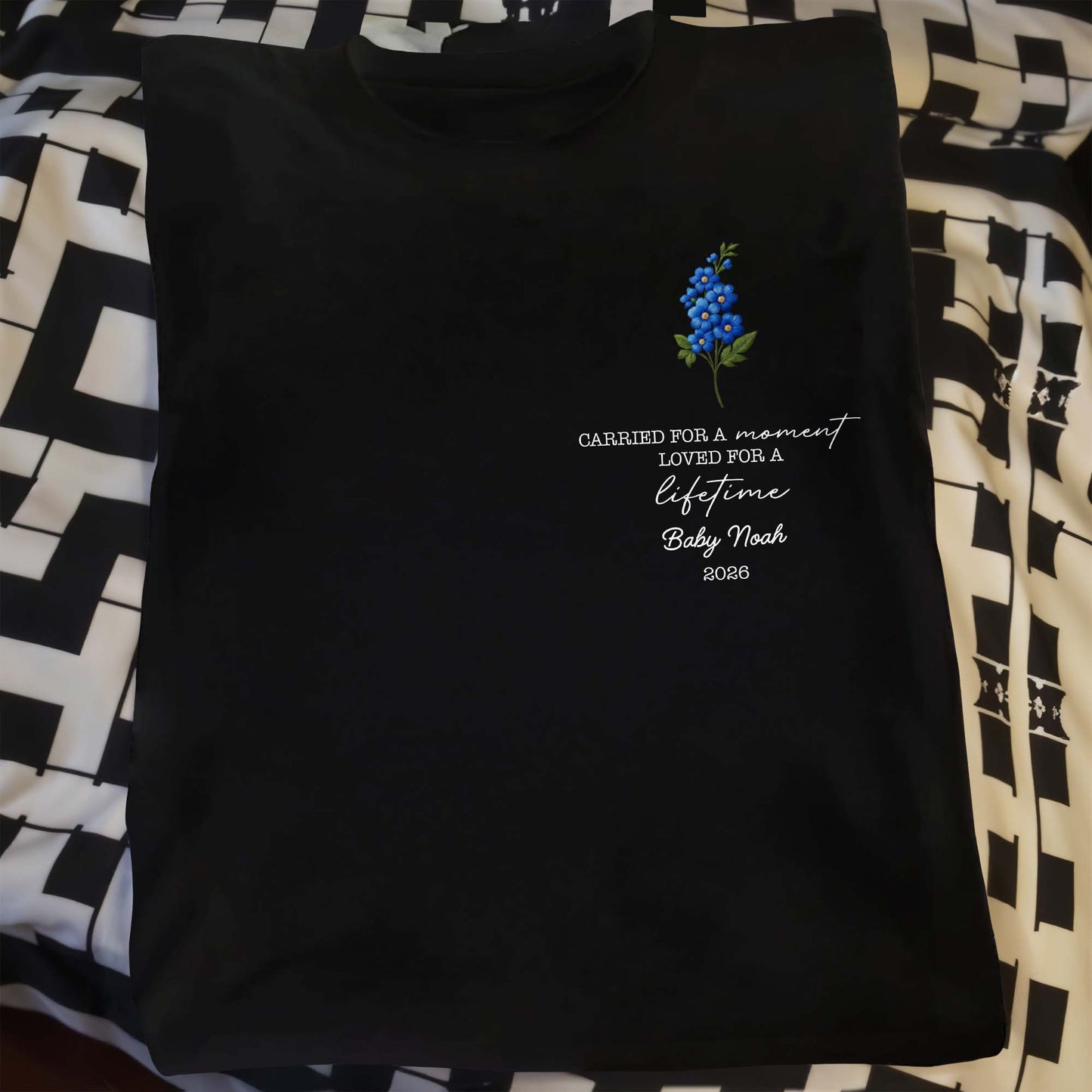 Carried For A Moment Loved For A Lifetime Birth Month Flower - Personalized Custom Unisex T-shirt, Hoodie - HME632_BBAS