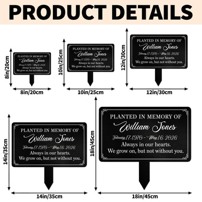 Planted In Memory Of Always In Our Hearts Garden Plaque - Personalized Metal Garden Stake - HME648_MEGSTA