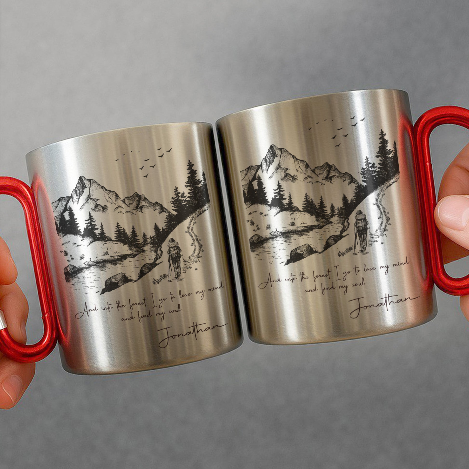 And Into The Forest I Go, Mountains And Hiker Design