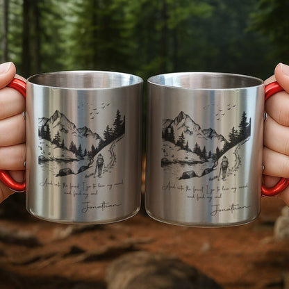 And Into The Forest I Go, Mountains And Hiker Design