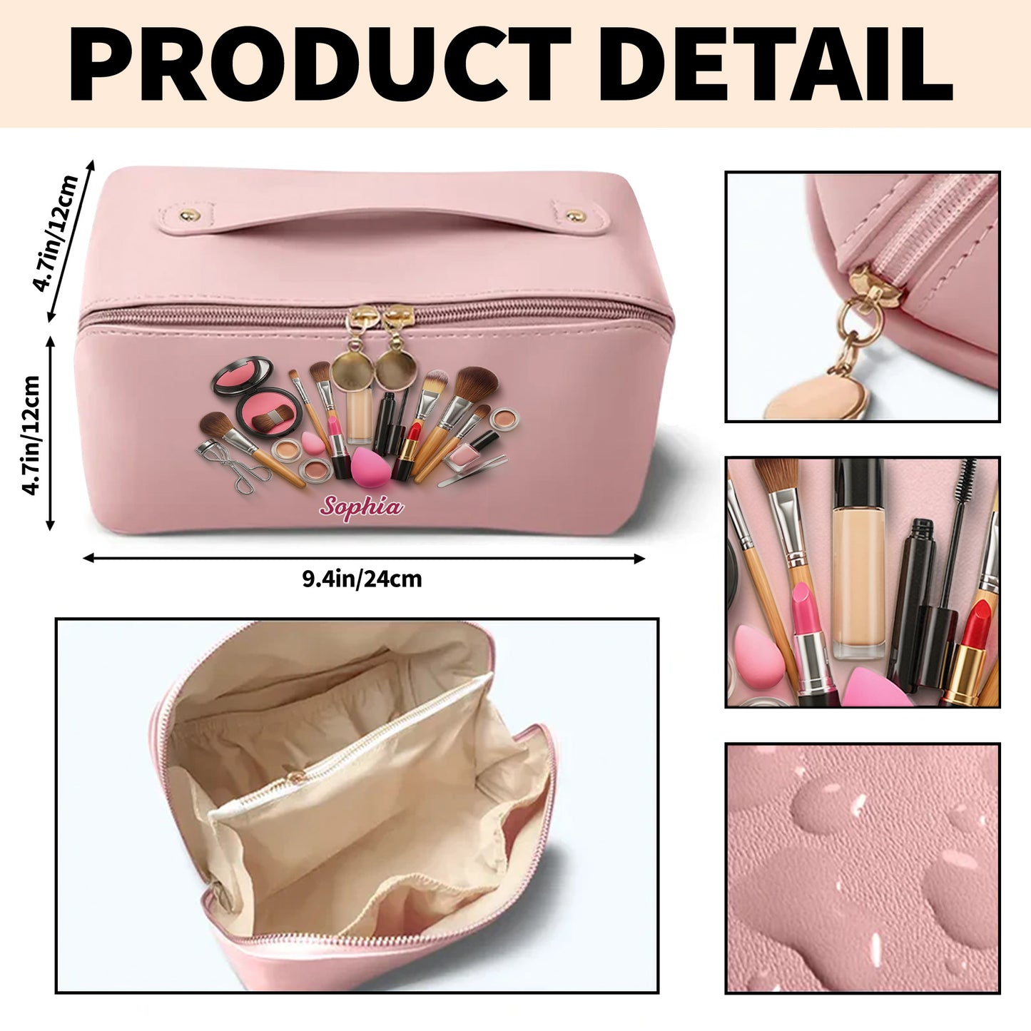 Sophia With Makeup Tools, Lipstick, And Brushes