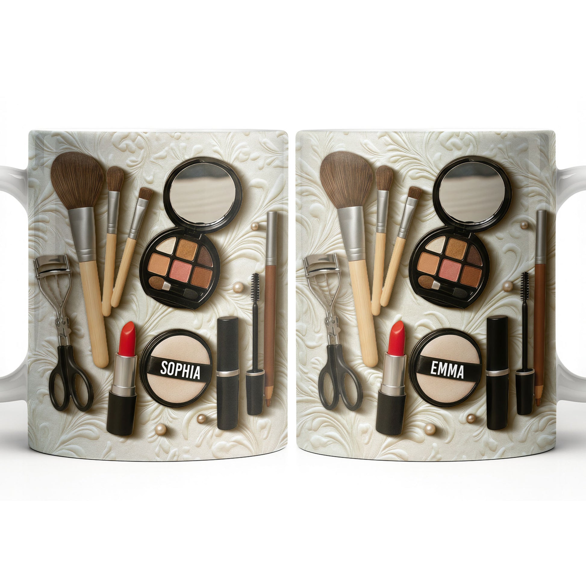 Specially Designed Makeup Lover's Mug With Lipstick And Brushes