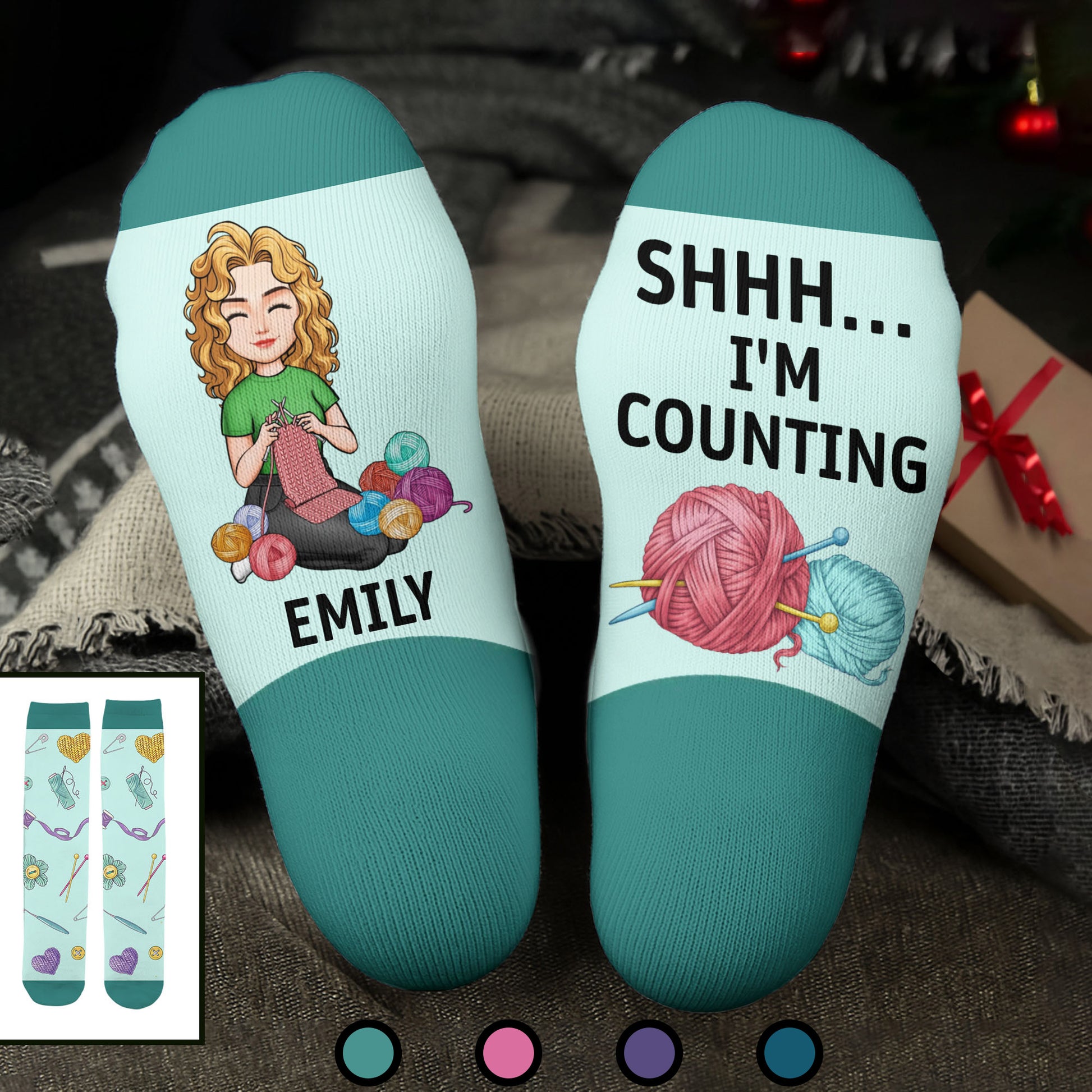 Shhh I'm Counting, Yarn Balls And Knitting Needles