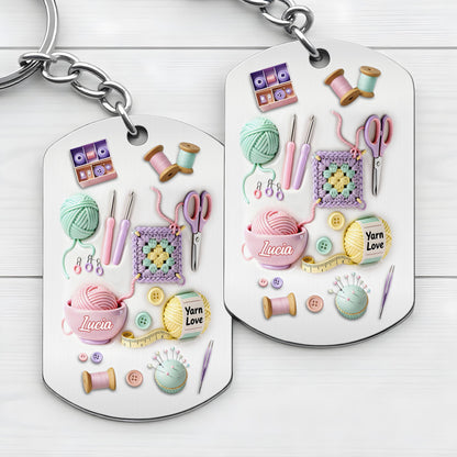 Yarn Love Crochet And Knitting Tools With Thread And Buttons