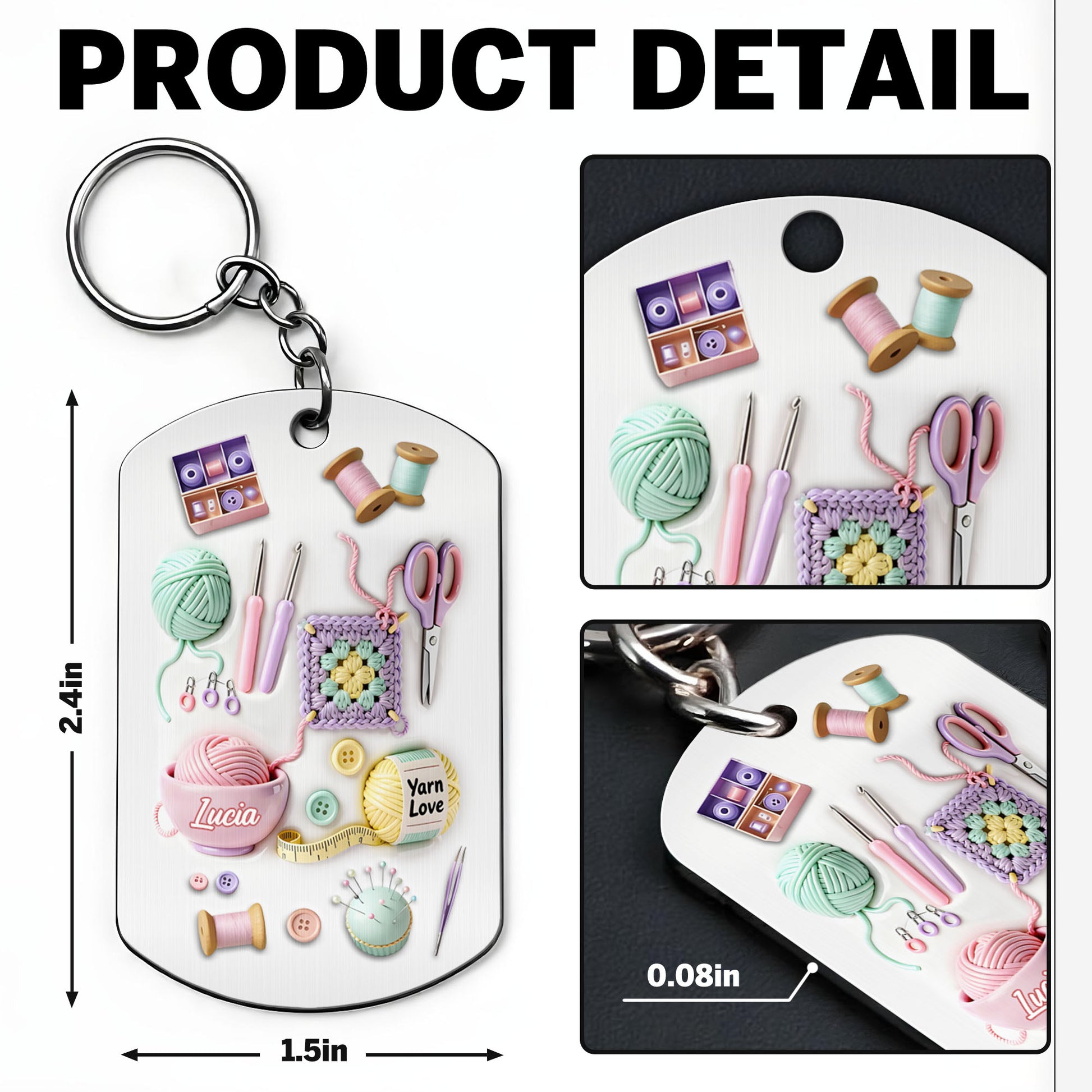 Yarn Love Crochet And Knitting Tools With Thread And Buttons