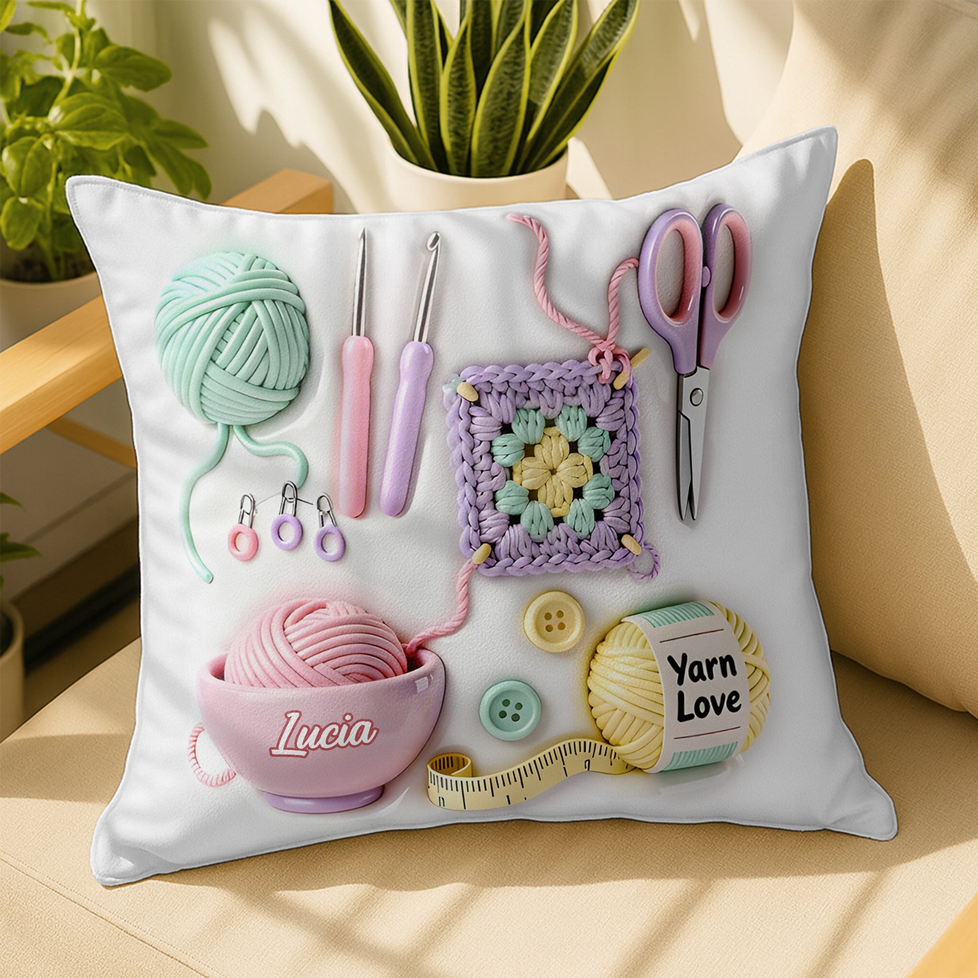 Celebrate the Art of Crafting, Beautiful Personalized Pillow