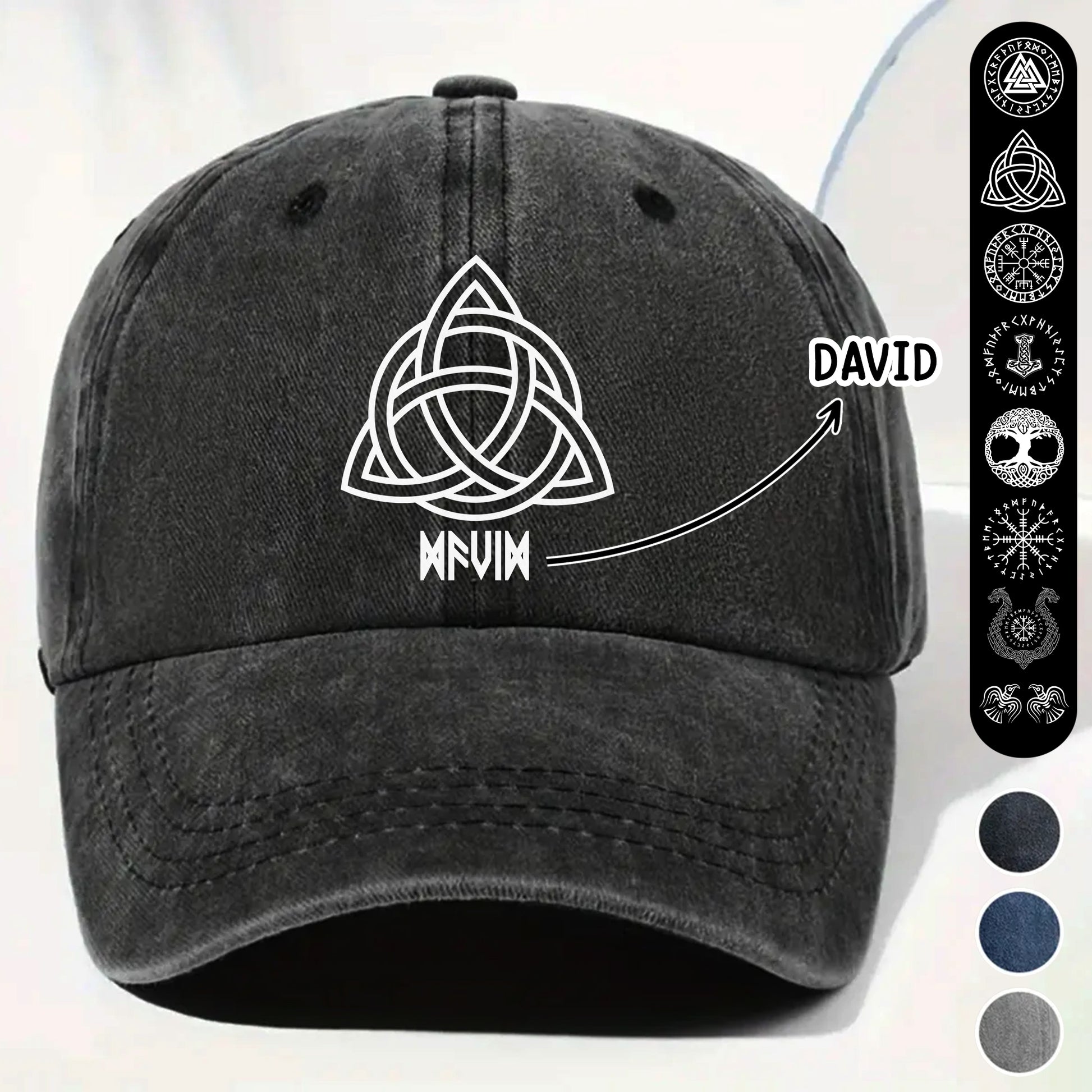 Custom Celtic Knot Design On Denim Cap