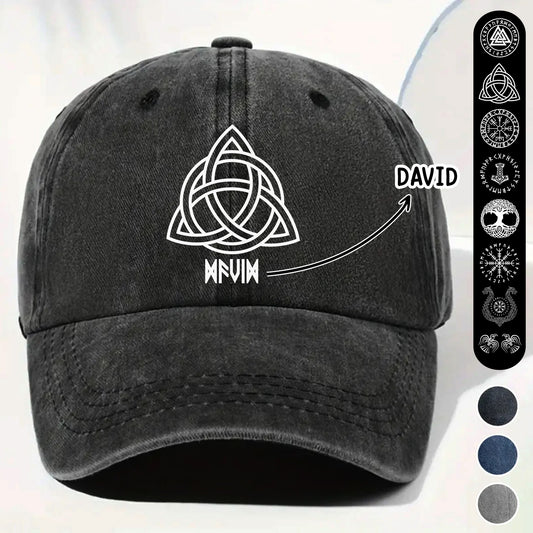 Custom Celtic Knot Design On Denim Cap