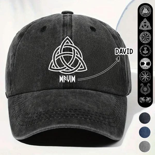 Custom Celtic Knot Design On Denim Cap