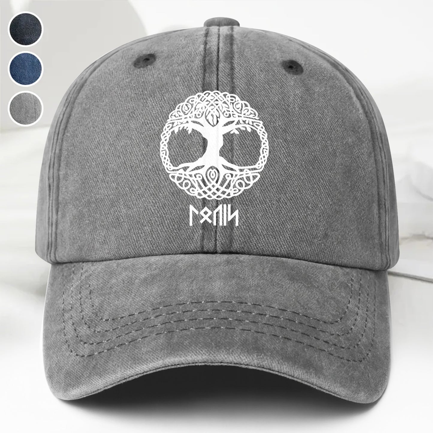 Custom Celtic Knot Design On Denim Cap