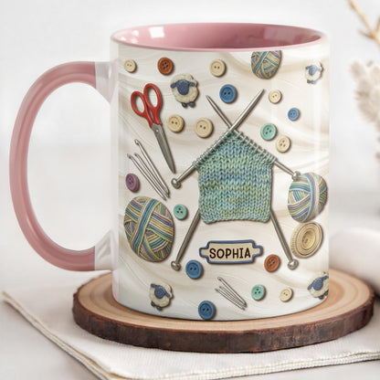 A Craft Lover's Perfect Companion With Buttons, Scissors, And Yarn