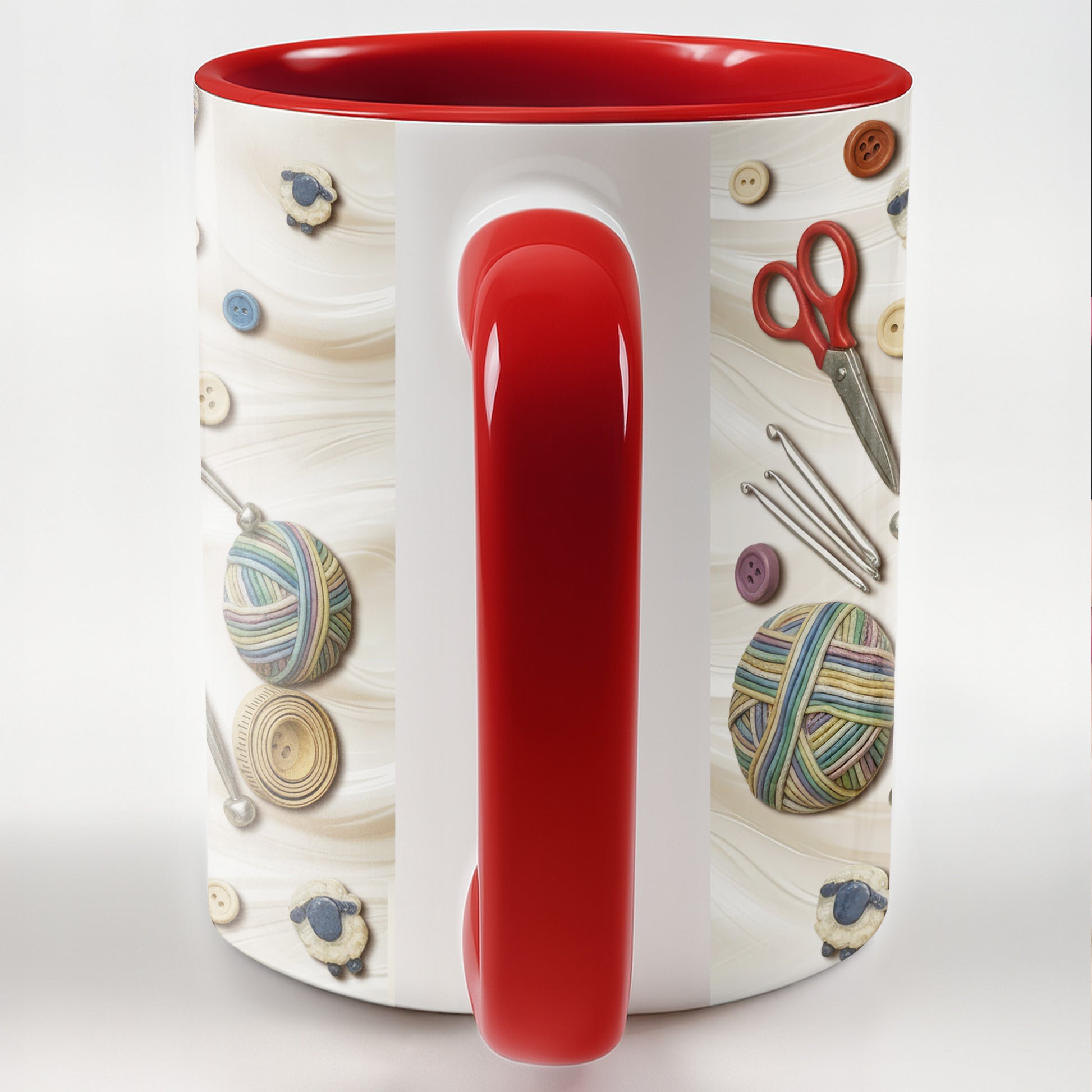 A Craft Lover's Perfect Companion With Buttons, Scissors, And Yarn