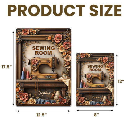 Sewing Room With Vintage Sewing Machine And Flowers