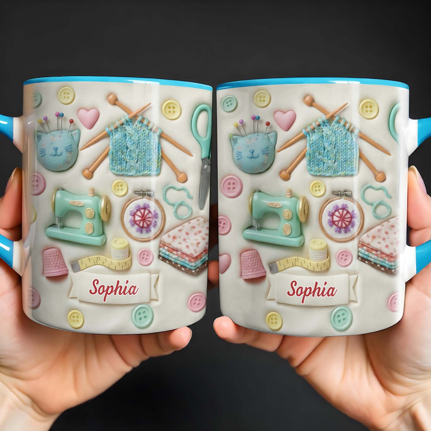 Craft Lovers Delight Featuring Buttons, Sewing Machine