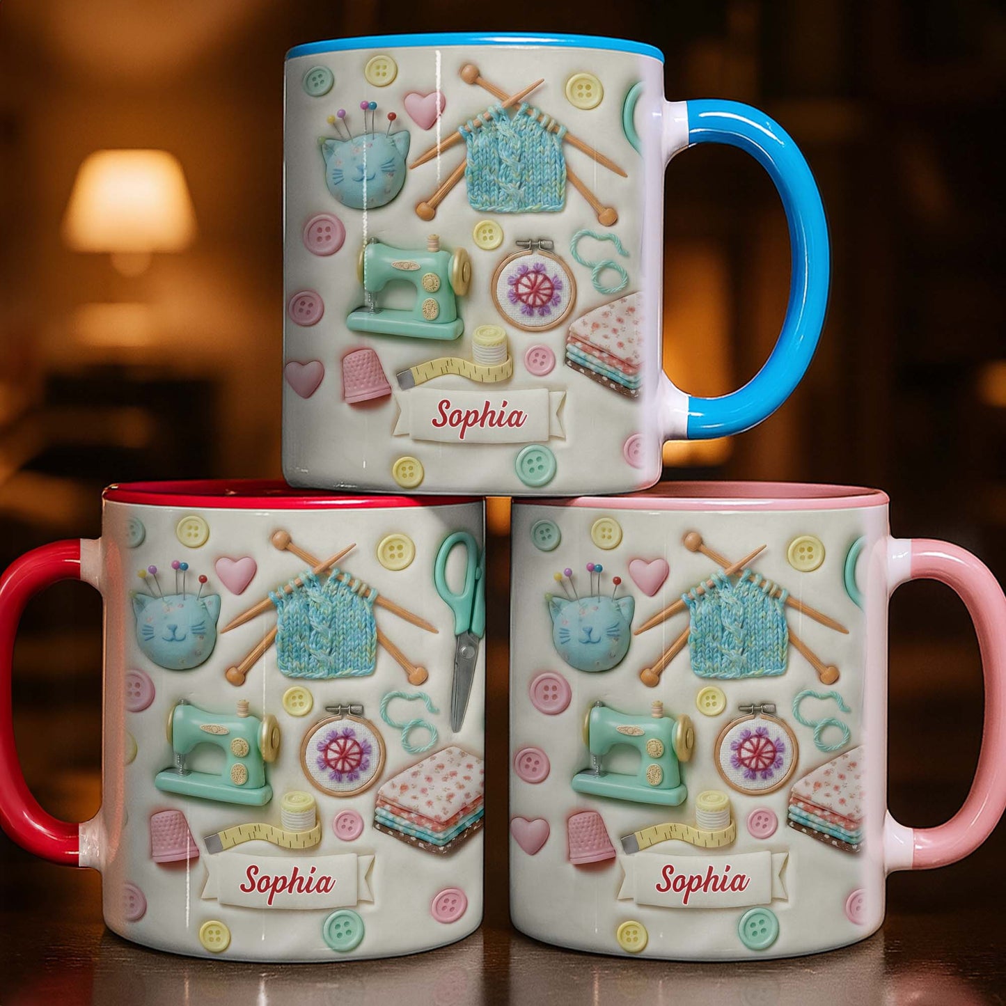 Craft Lovers Delight Featuring Buttons, Sewing Machine