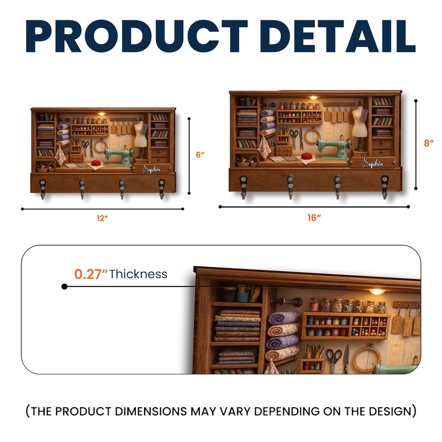 Customize Charming Sewing Station Design - Personalized Key Holder - HOB010_KHO