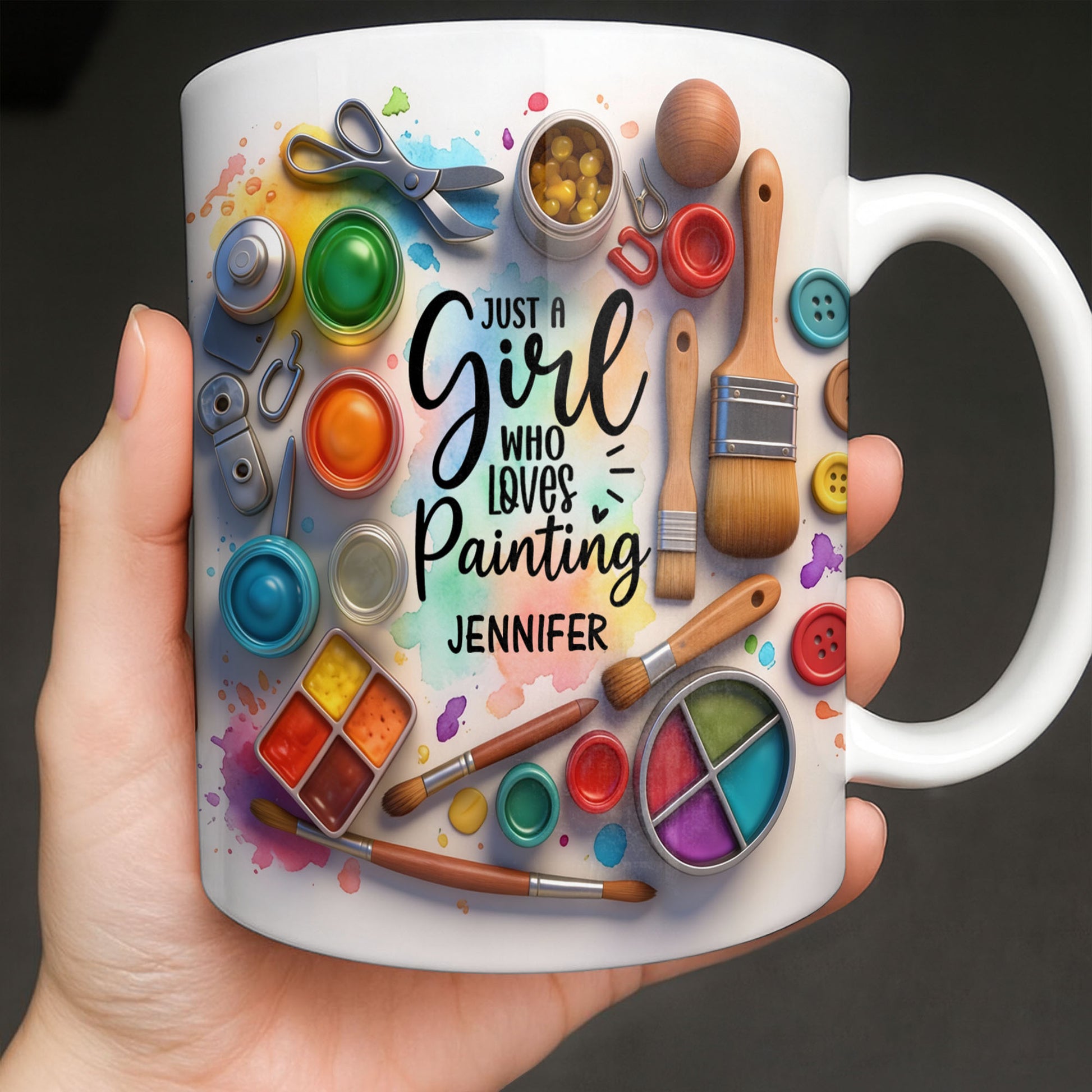 Just A Girl Who Loves Painting With Paints And Brushes